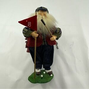 Golfing Santa Figurine ‘’ On The Green’’ Holiday Decor 16’’